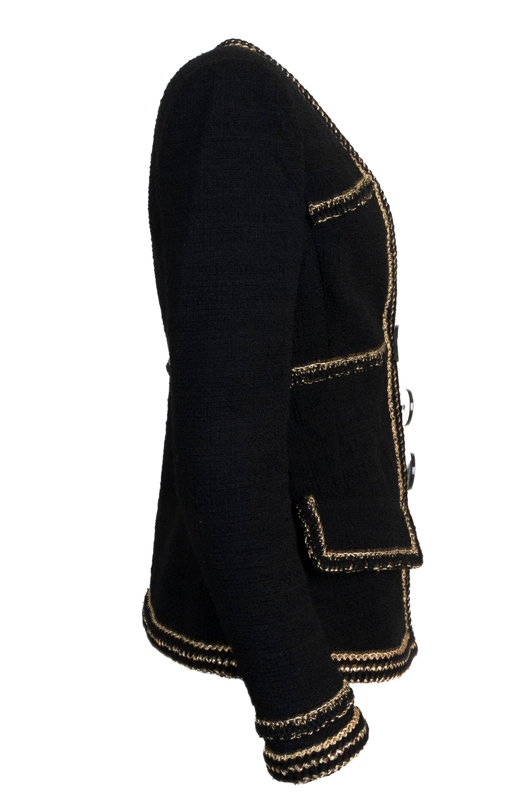 CHANEL 2017 Tweed Jacket Black Gold
