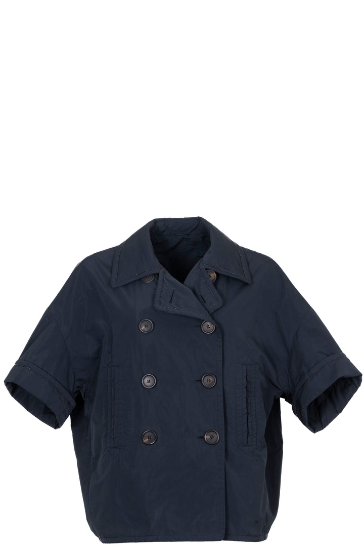 BRUNELLO CUCINELLI Double Breasted Quarter Sleeve Jacket Navy