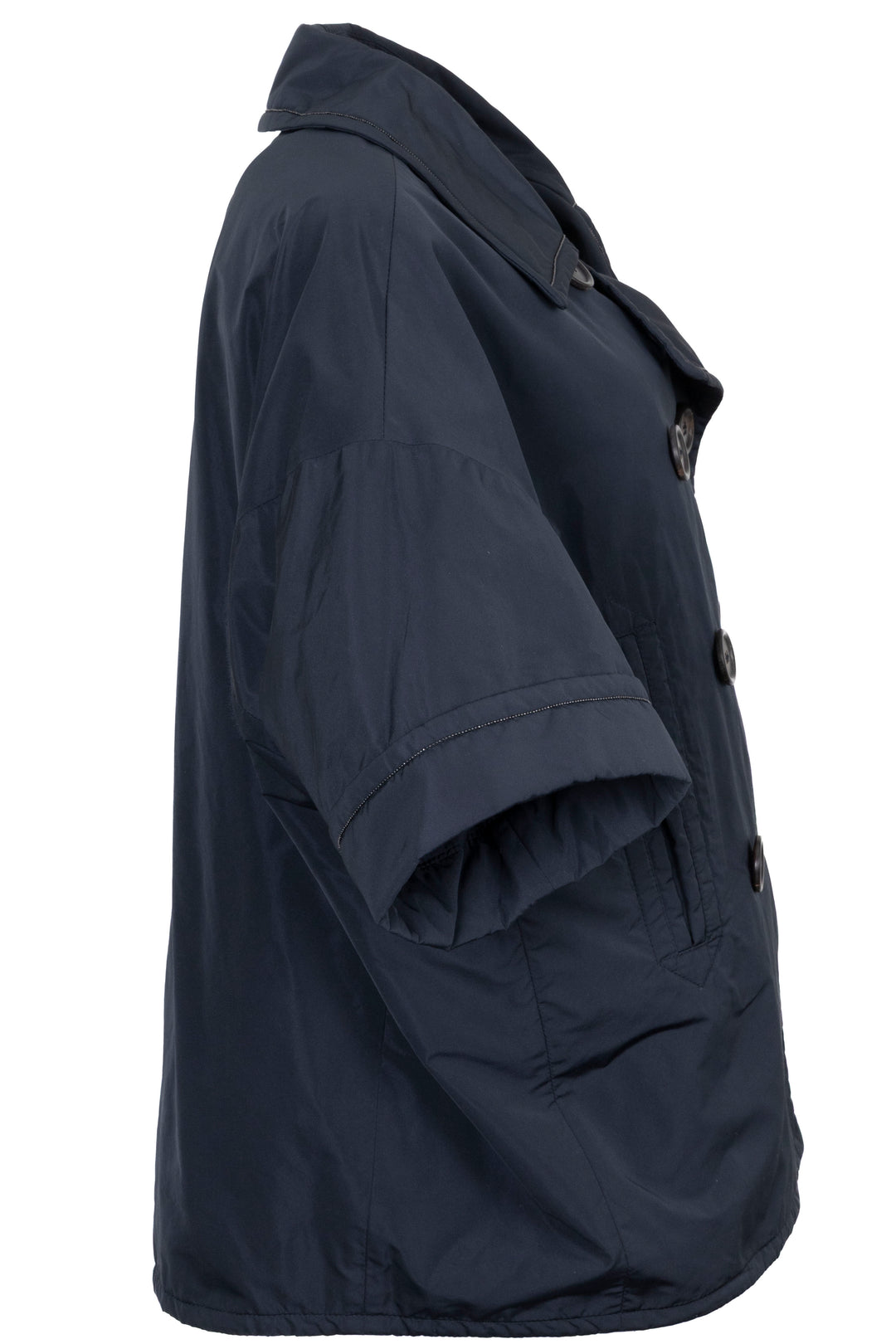 BRUNELLO CUCINELLI Double Breasted Quarter Sleeve Jacket Navy