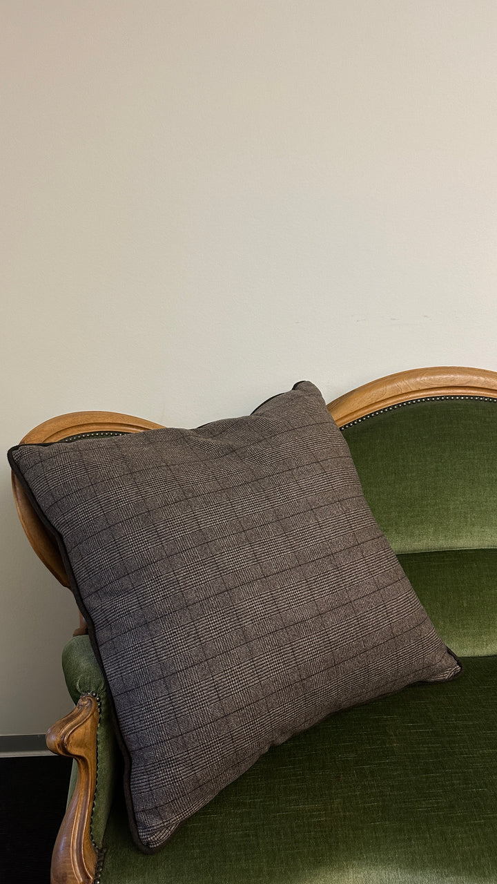 LORO PIANA 65 Pillow Houndstooth Wool Brown