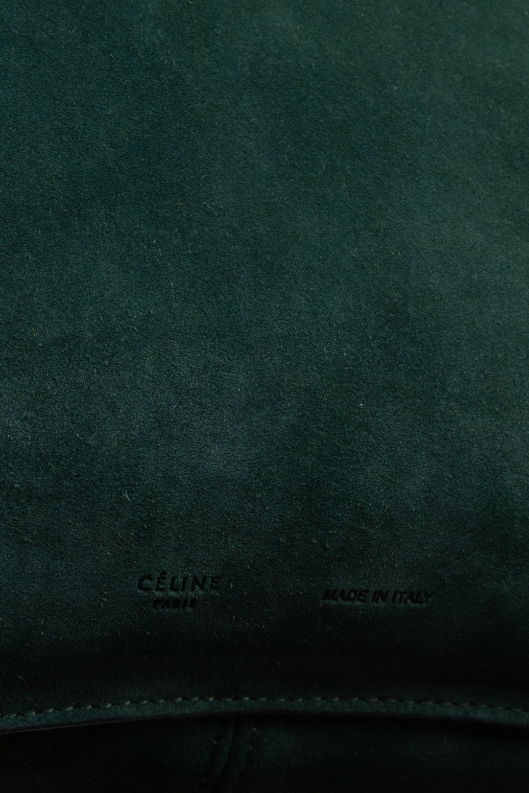 CÉLINE Gourmette Bag Suede Green