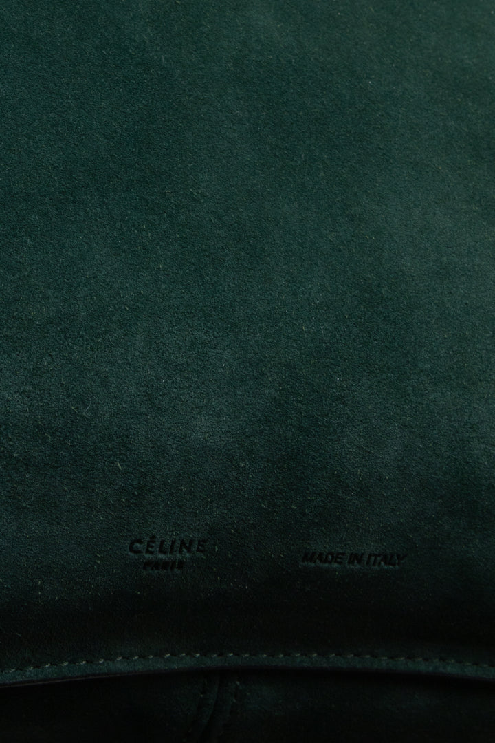 CÉLINE Gourmette Bag Suede Green