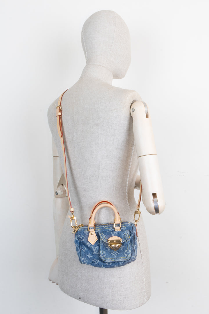LOUIS VUITTON Nano Speedy Monogram Denim MNG