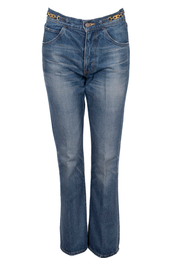 CELINE Jean évasé avec détail Triomphe Denim bleu