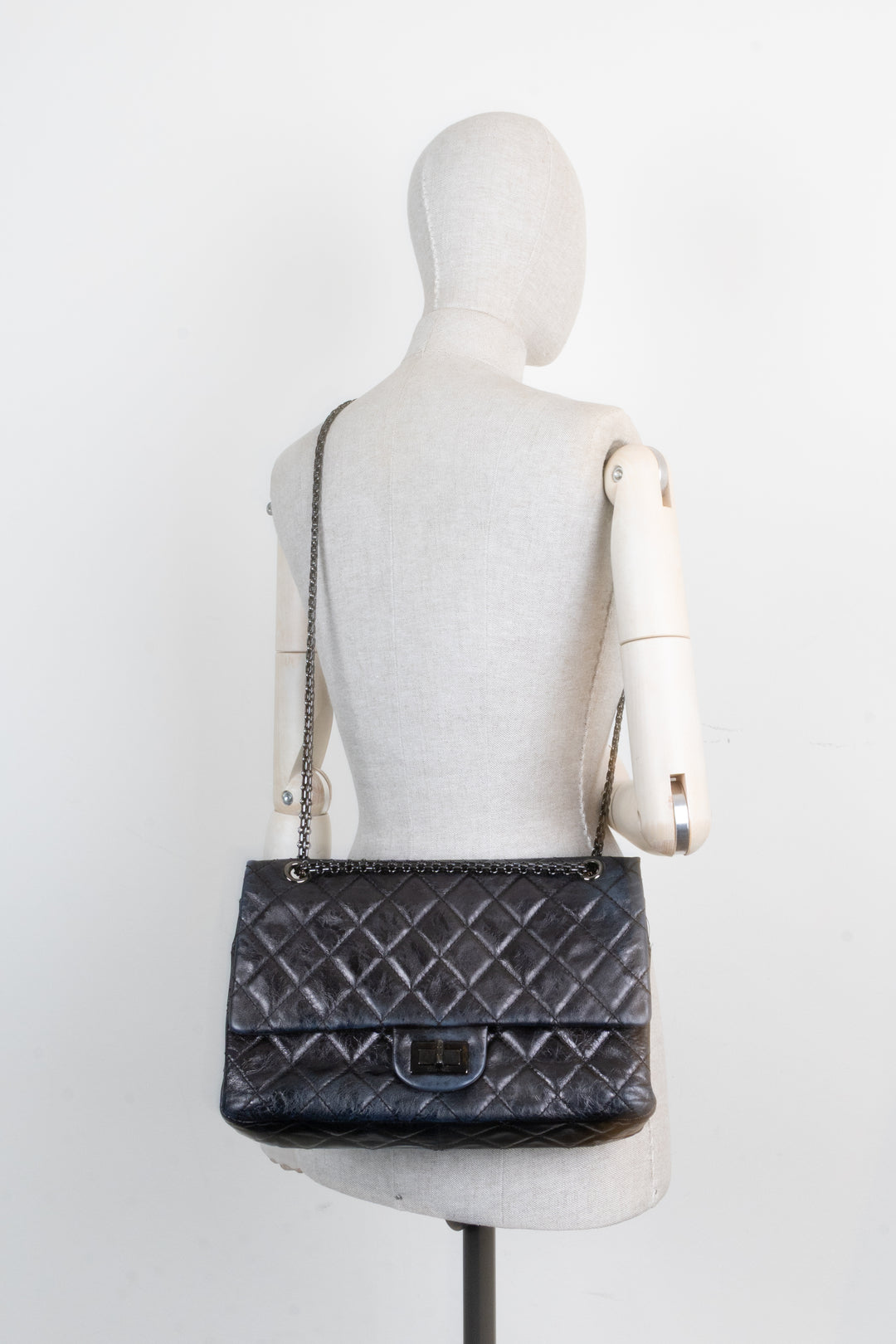 CHANEL 2.55 Maxi Flap Bag Aged Calfskin