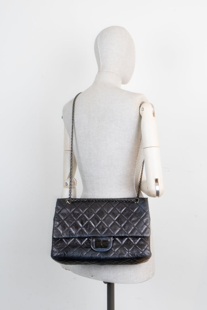 CHANEL 2.55 Maxi Flap Bag Aged Calfskin