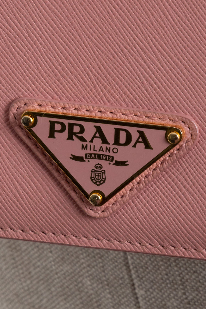 Sac bandoulière PRADA Mini Saffiano Rose