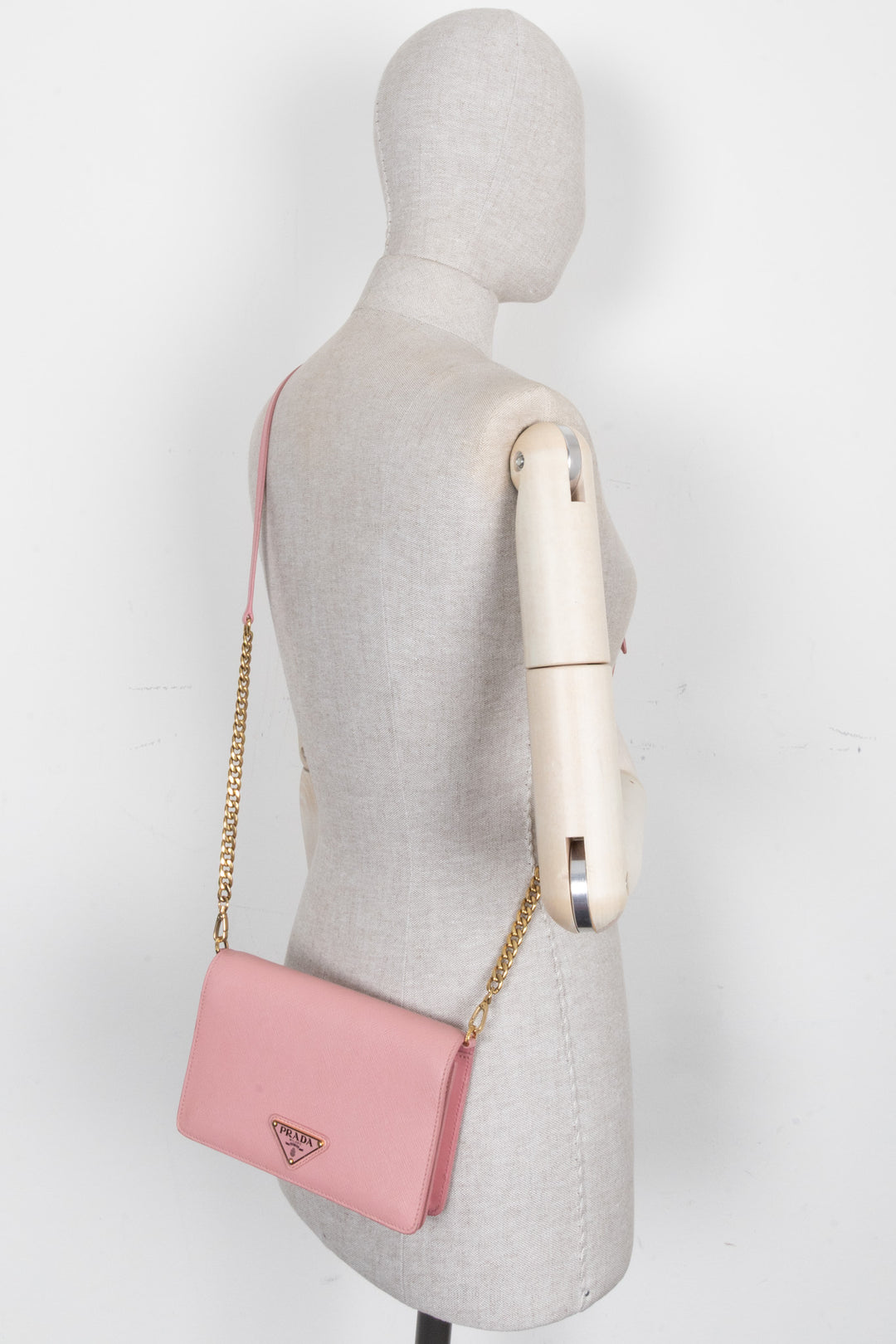 Sac bandoulière PRADA Mini Saffiano Rose