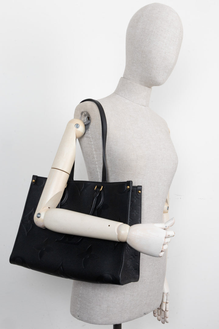 LOUIS VUITTON OnTheGo MM Tote Bag Empreinte Black