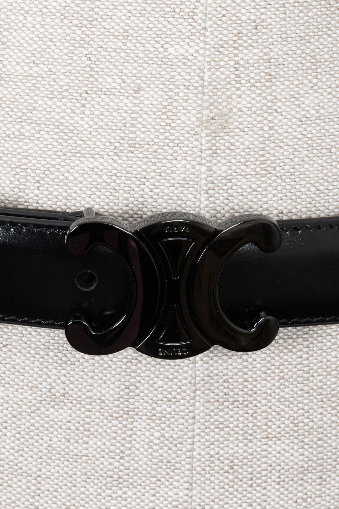 CELINE Triomphe Belt All Black