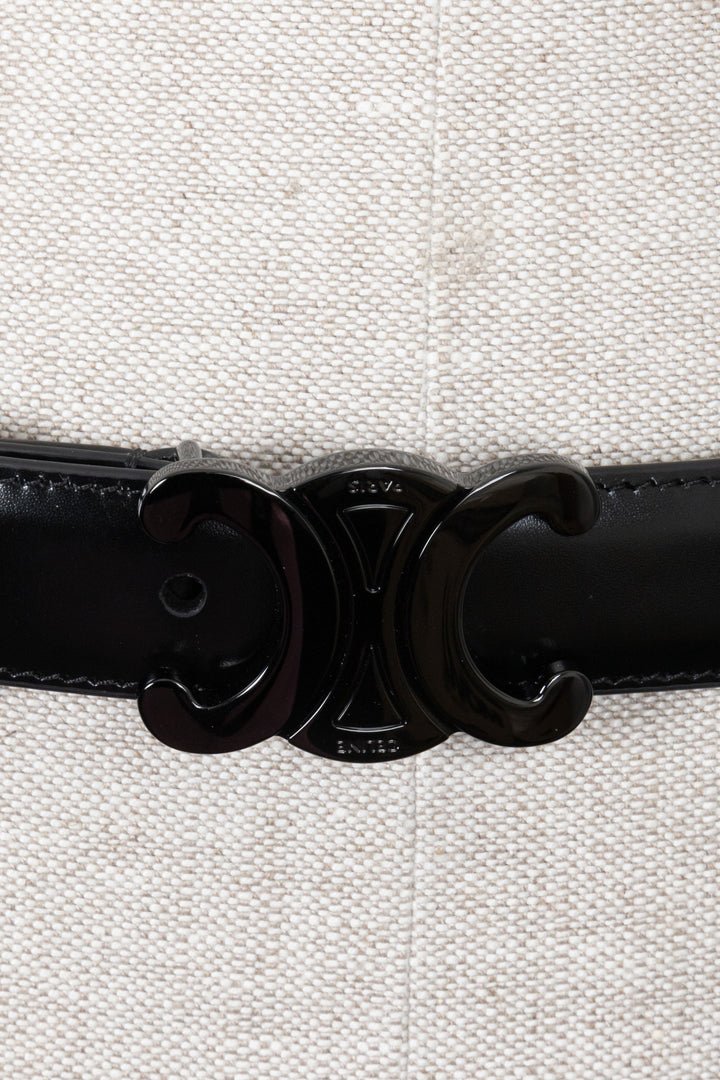 CELINE Triomphe Belt All Black