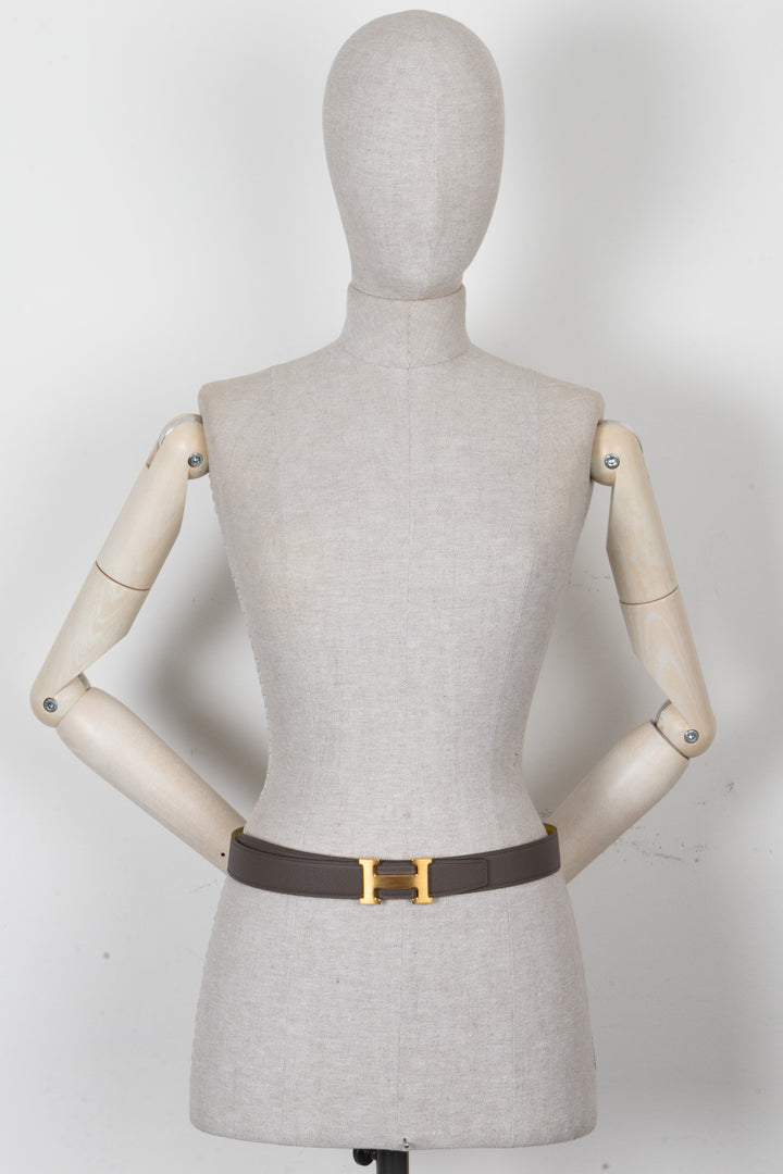 HERMÈS Constance H Belt Gris Etain Jaune Citron