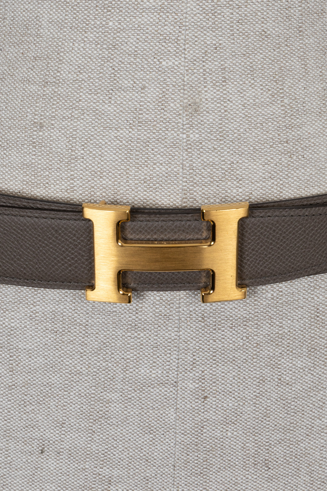 HERMÈS Constance H Belt Gris Etain Jaune Citron