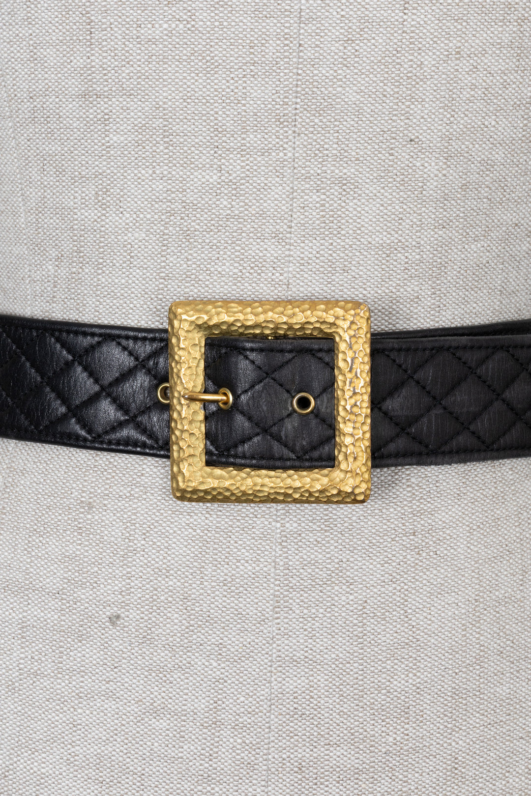 CHANEL Vintage Waist Belt Leather Black