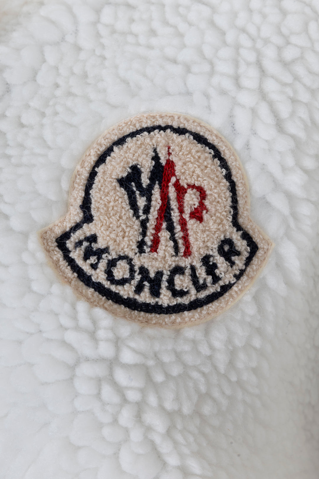 MONCLER Maglia Aberta Shearling Jacket White
