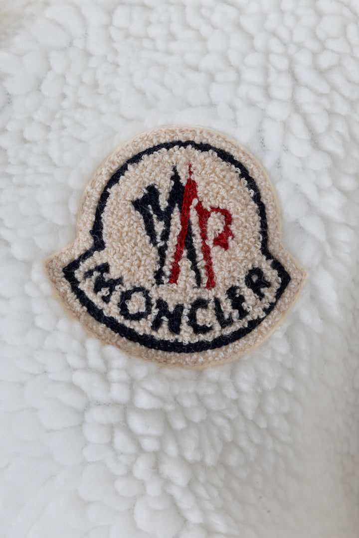 MONCLER Maglia Aberta Shearling Jacket White