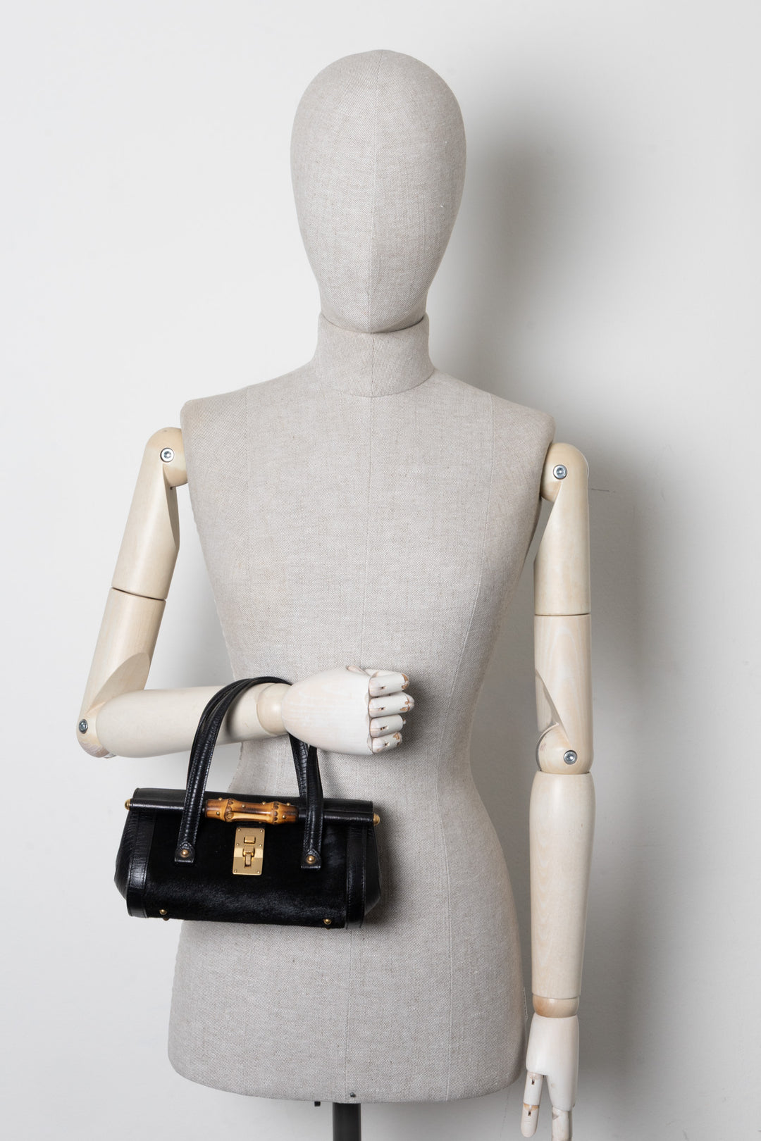 GUCCI Bamboo Bullet Handbag Black
