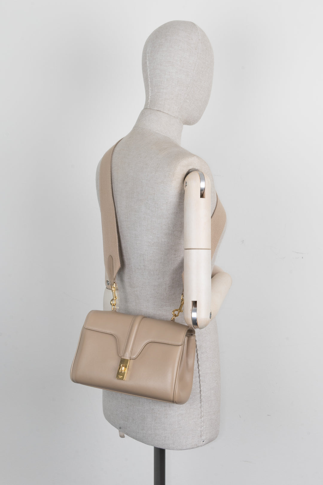 CELINE Soft 16 Crossbody Bag Beige