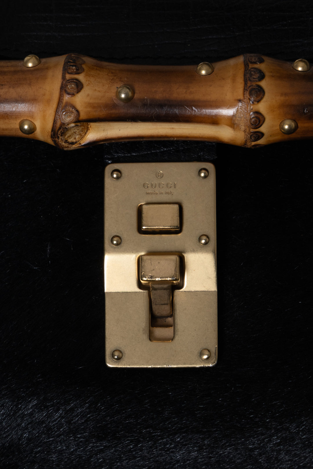 GUCCI Bamboo Bullet Handbag Black