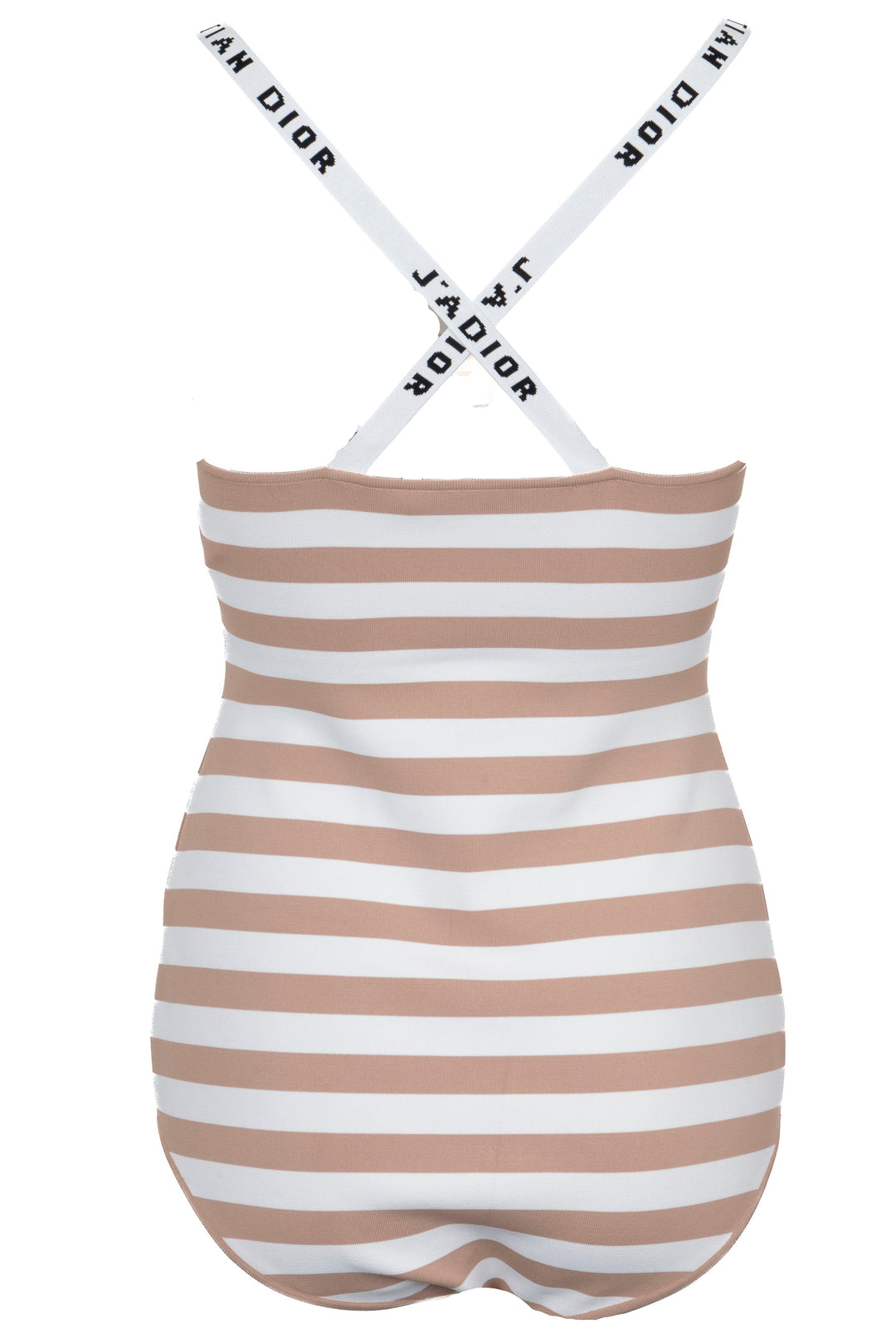 CHRISTIAN DIOR J'Adior Striped Body Suit Beige White