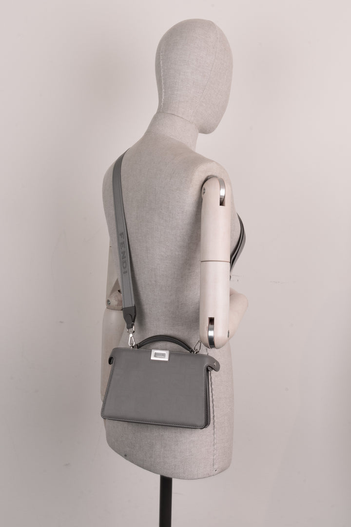 FENDI Peekaboo ISeeU X-Cross Bag Leather Grey
