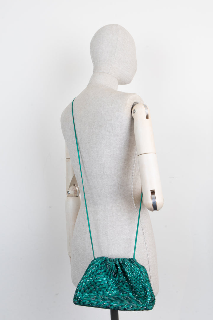 BOTTEGA VENETA Mini Pouch Crystals Emerald Green