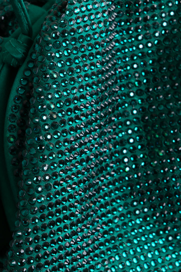 BOTTEGA VENETA Mini Pouch Crystals Emerald Green