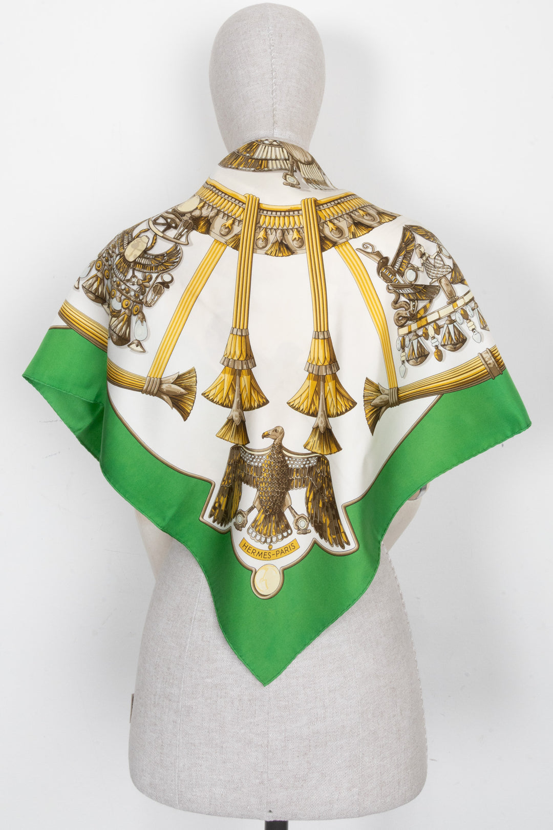 HERMÈS Egypt Carré 90 Silk Green