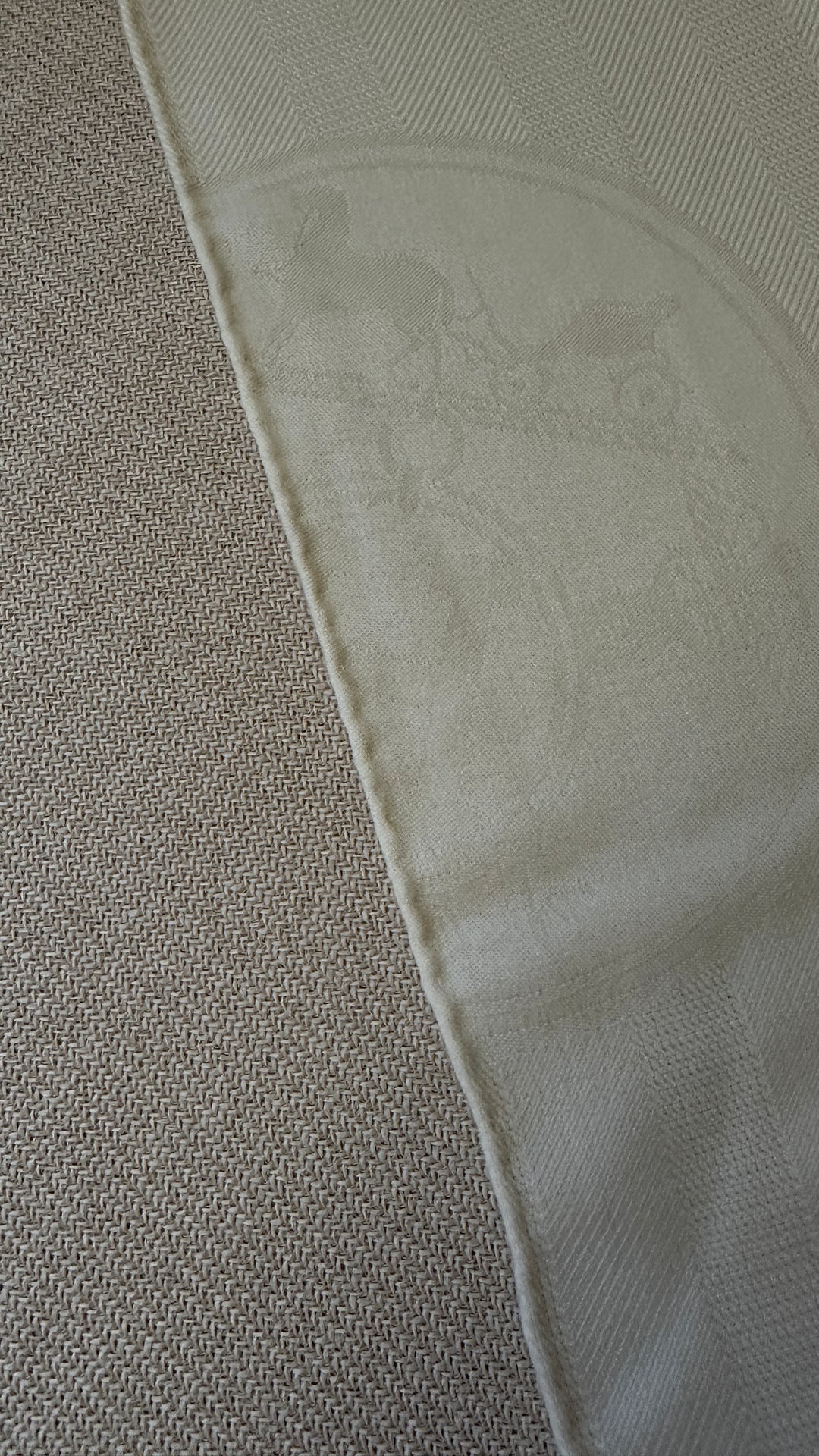 HERMÈS Sellier Scarf Cashmere Ivory