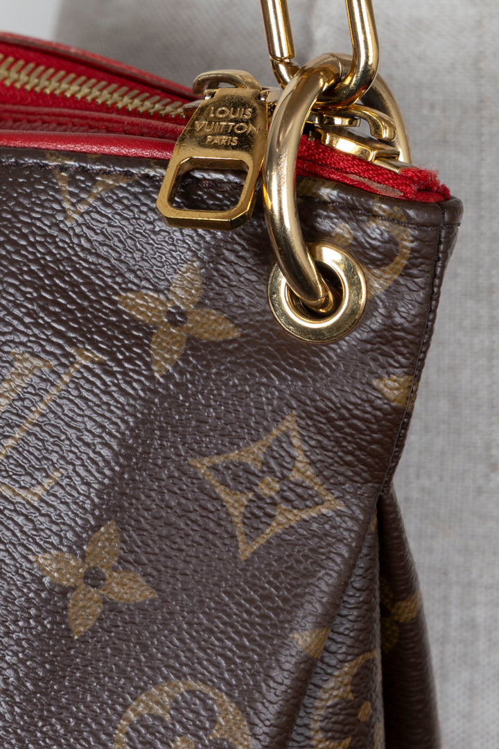 LOUIS VUITTON Pallas Tote MM MNG Red