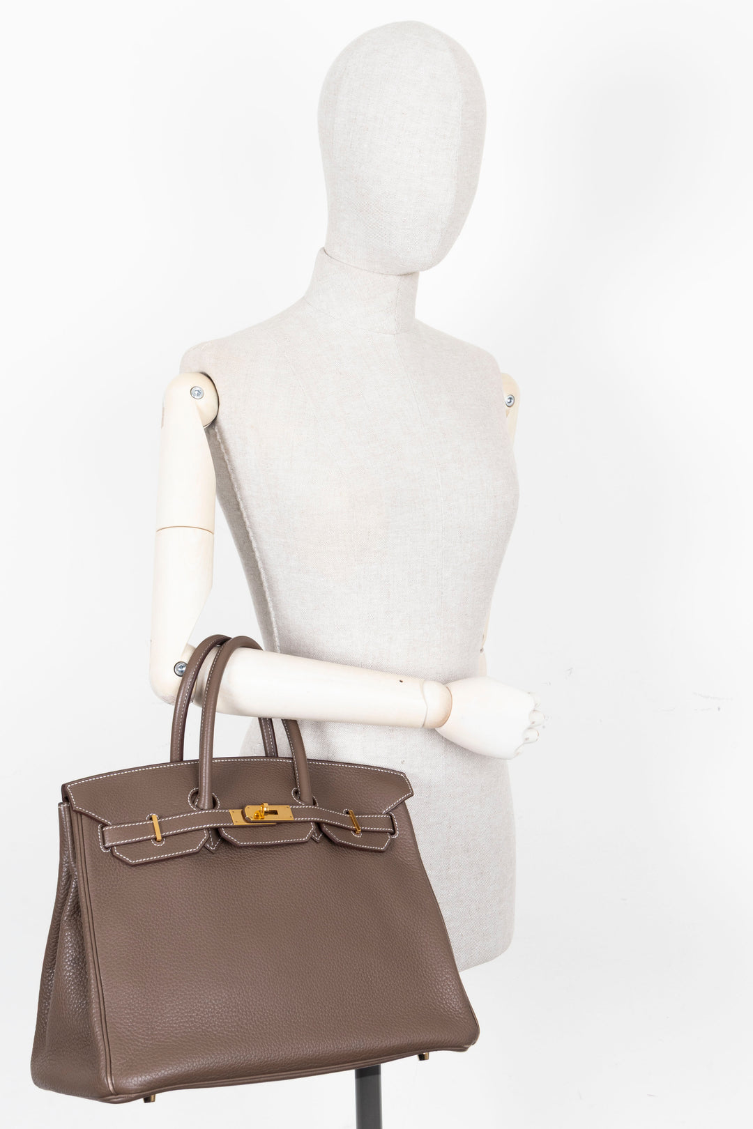 HERMÈS Birkin 35 Retourne Clemence Etoupe