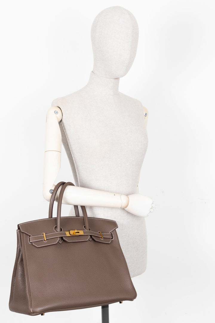 HERMÈS Birkin 35 Retourne Clemence Etoupe