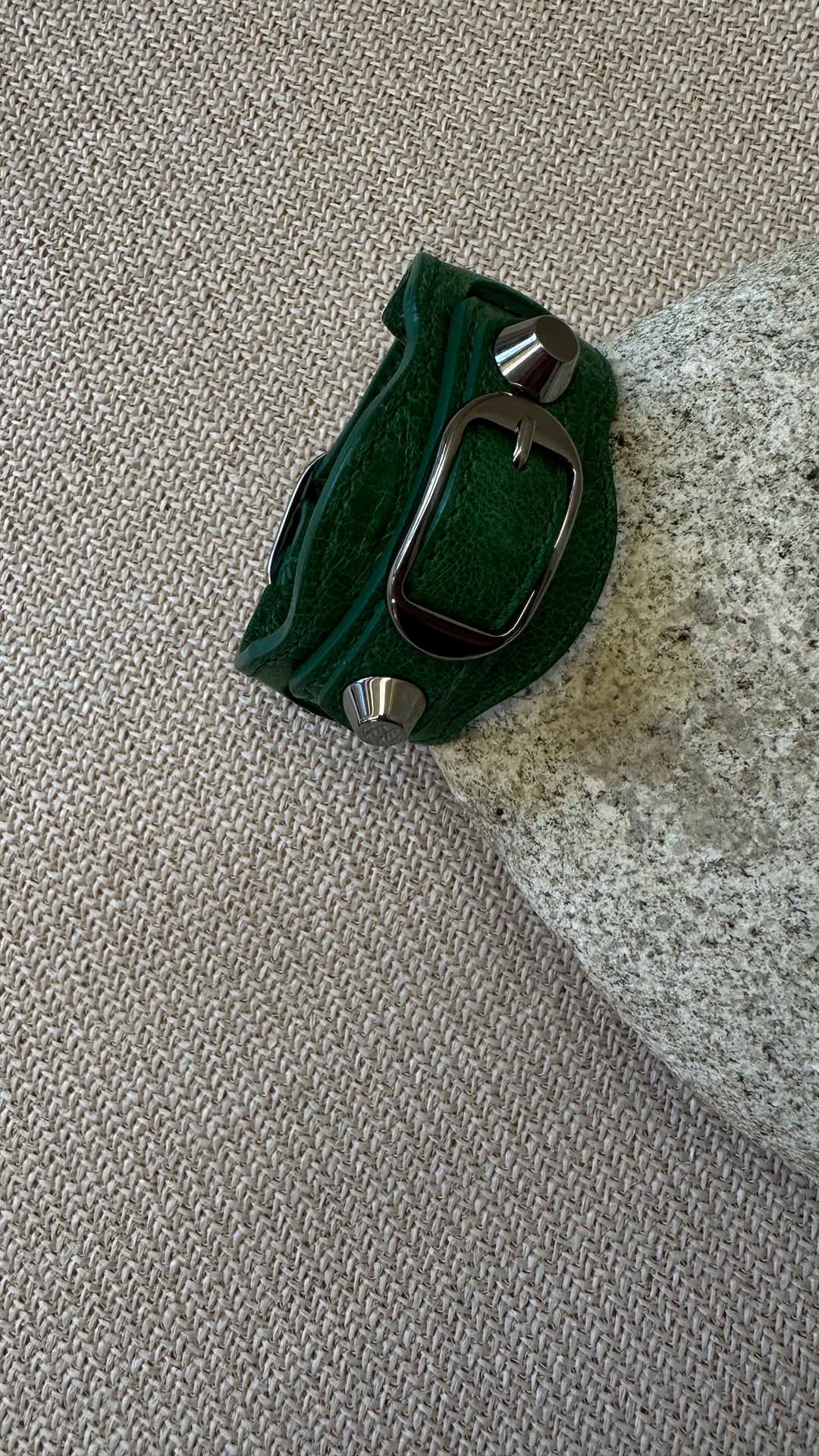 BALENCIAGA City Leather Bracelet Green