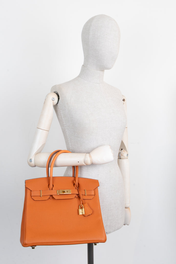 HERMÈS Birkin 30 Retourne Togo Orange