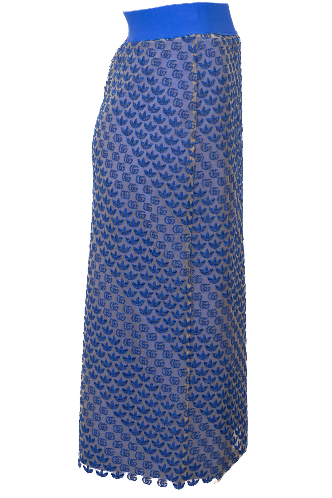 GUCCI x ADIDAS All Over Logo Pencil Skirt Tulle Blue