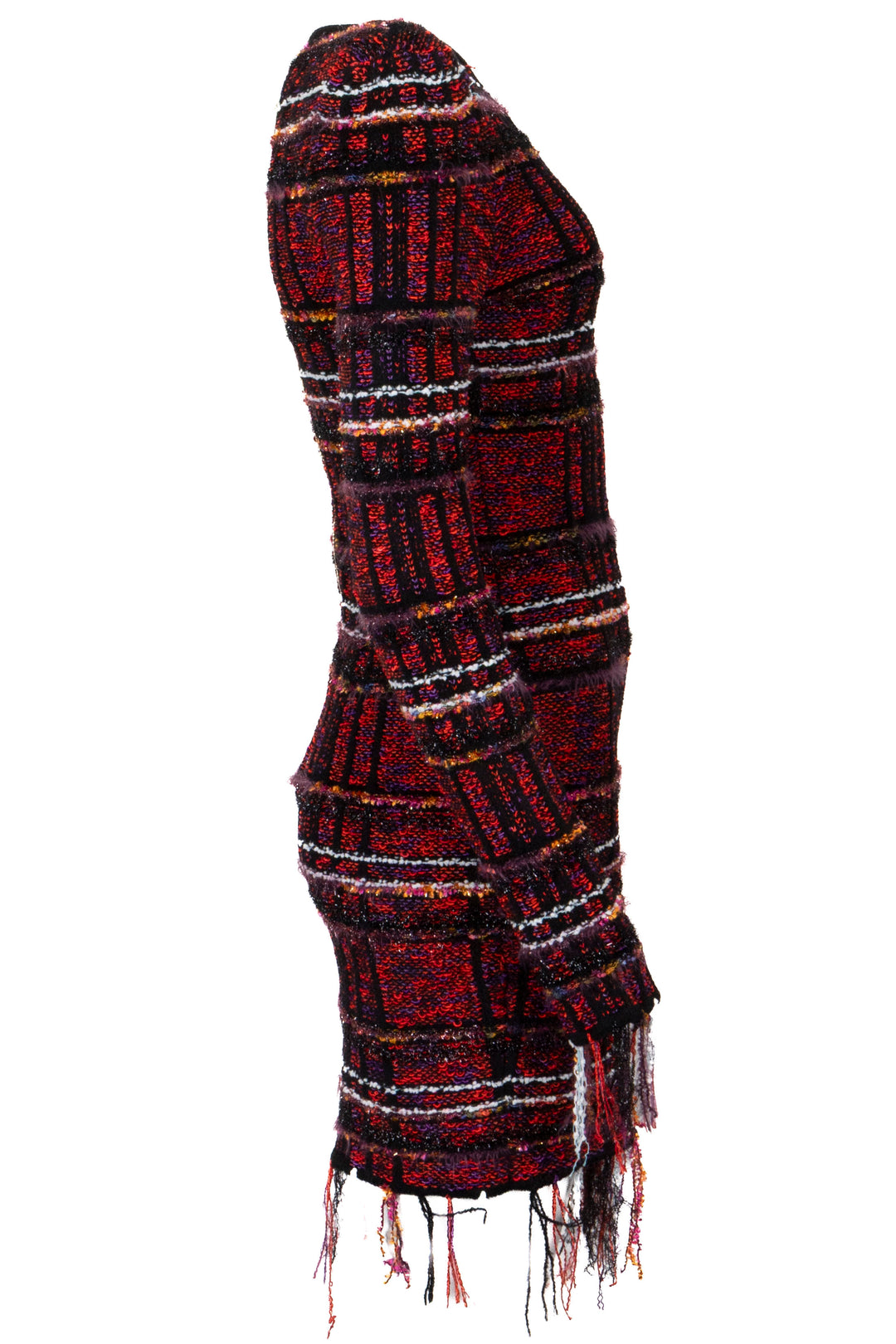 BALMAIN Dress Tweed Red Black