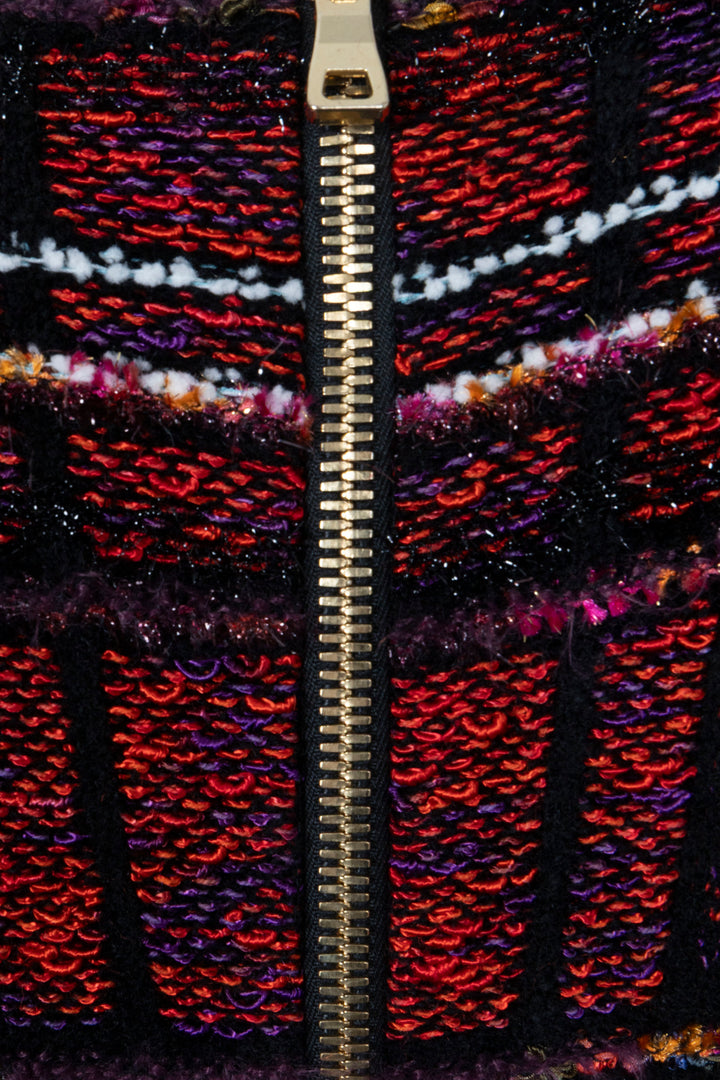 BALMAIN Dress Tweed Red Black