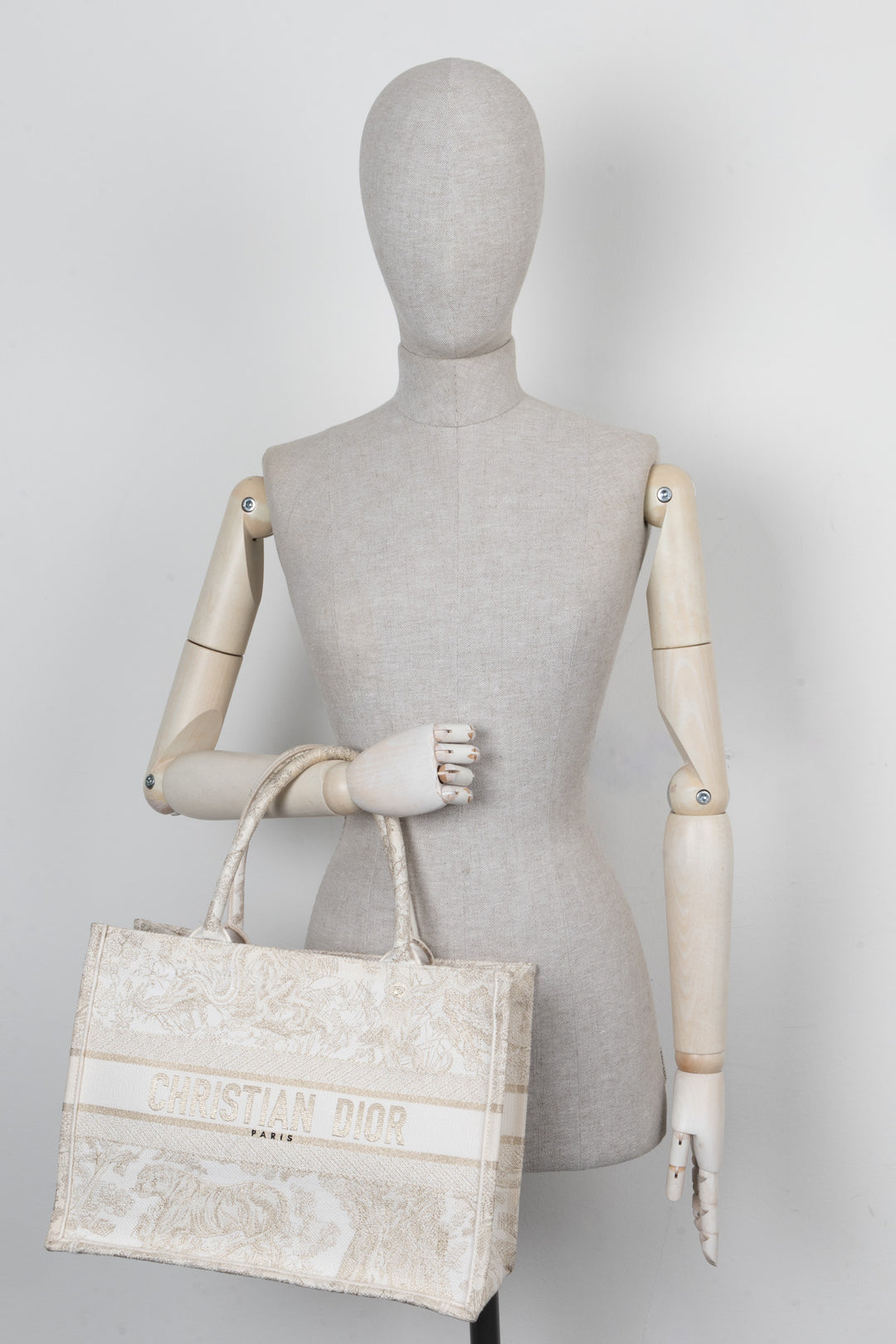 CHRISTIAN DIOR Book Tote Medium Toile De Jouy White