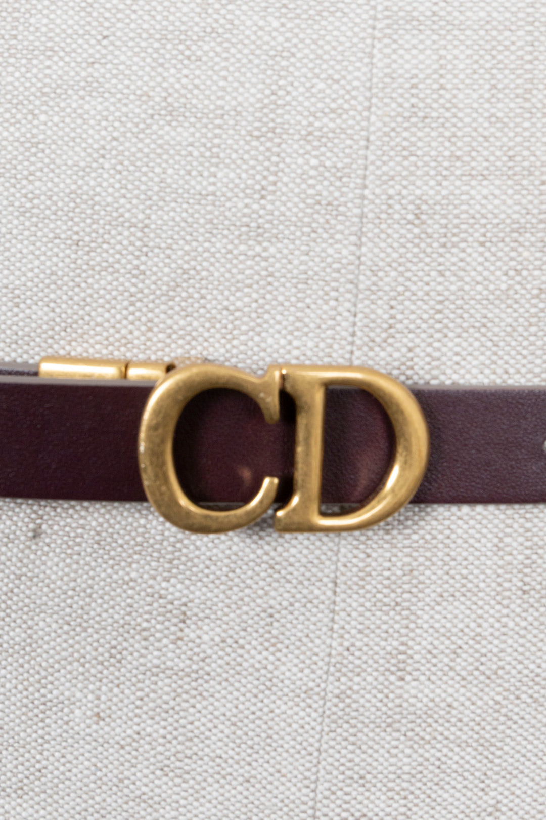CHRISTIAN DIOR 30 Montaigne Reversible Belt Leather Gray Bordeaux