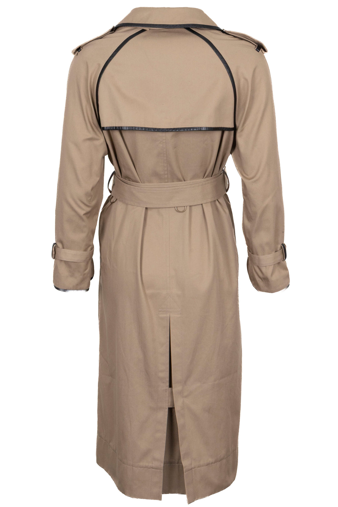 SAINT LAURENT 2020 Leather Detail Trench Coat Beige