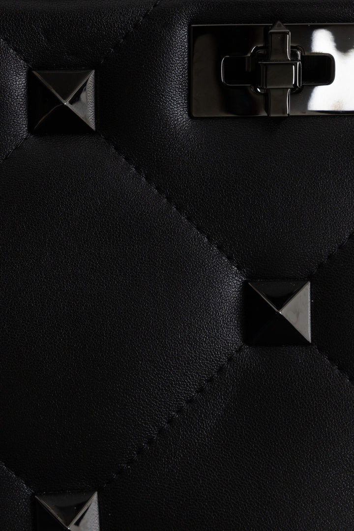 VALENTINO Roman Stud The Handle Bag All Black