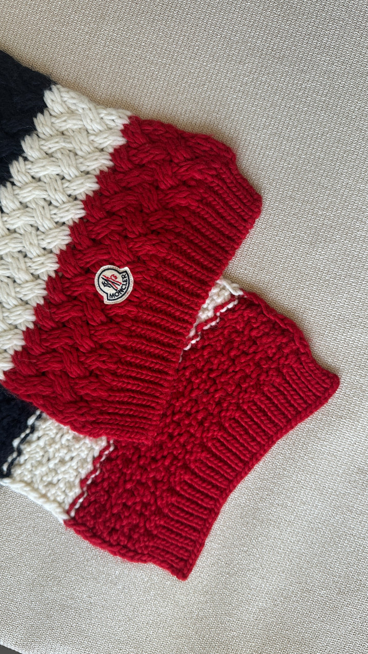 MONCLER Scarf Wool Black Red White