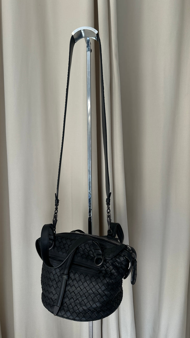 BOTTEGA VENETA Tambura Bag Small Intrecciato Black