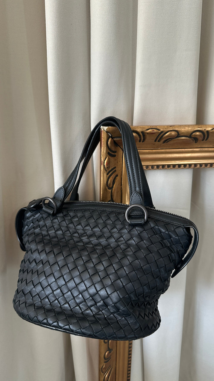 BOTTEGA VENETA Tambura Bag Small Intrecciato Black