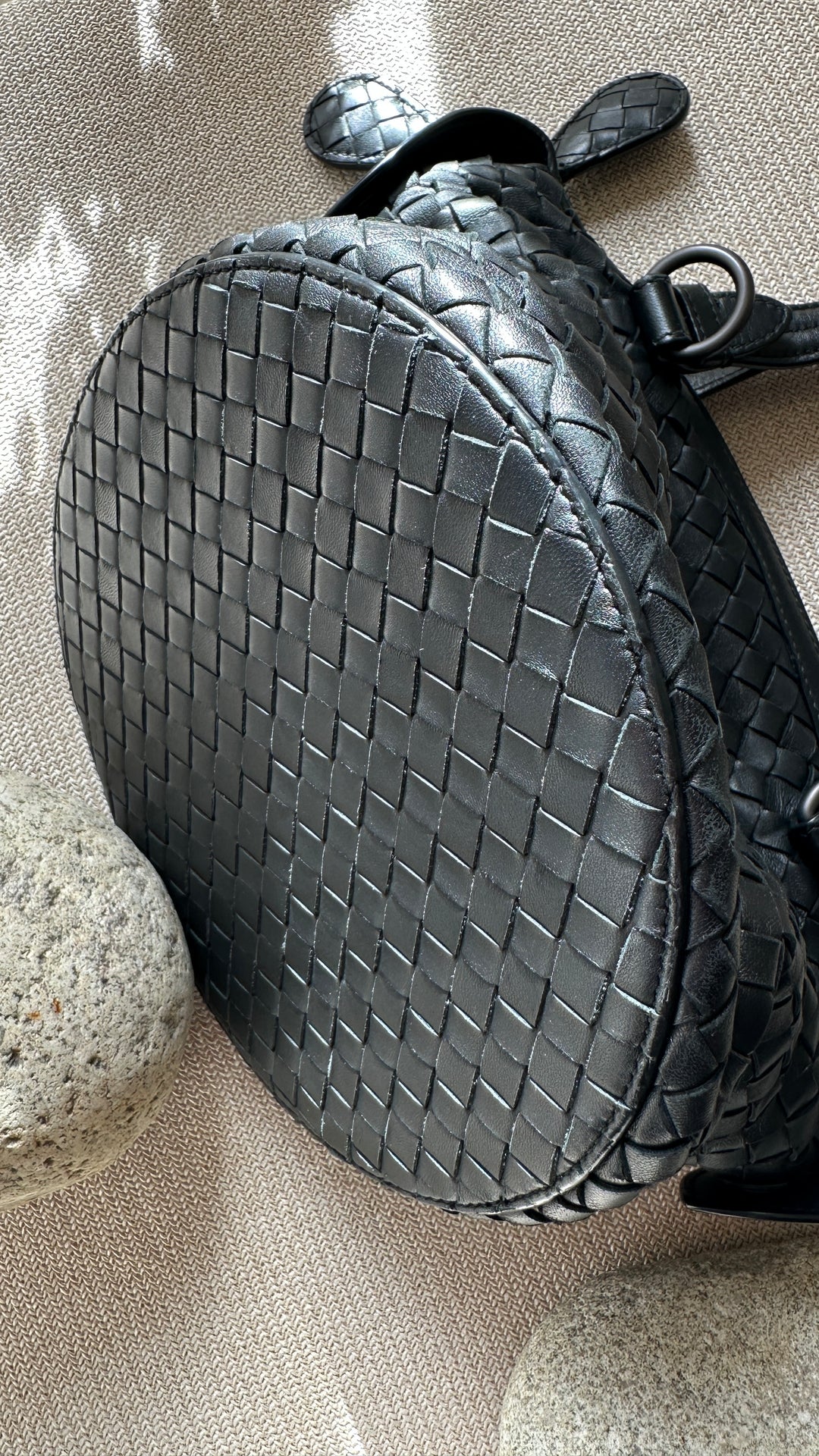 BOTTEGA VENETA Tambura Bag Small Intrecciato Black