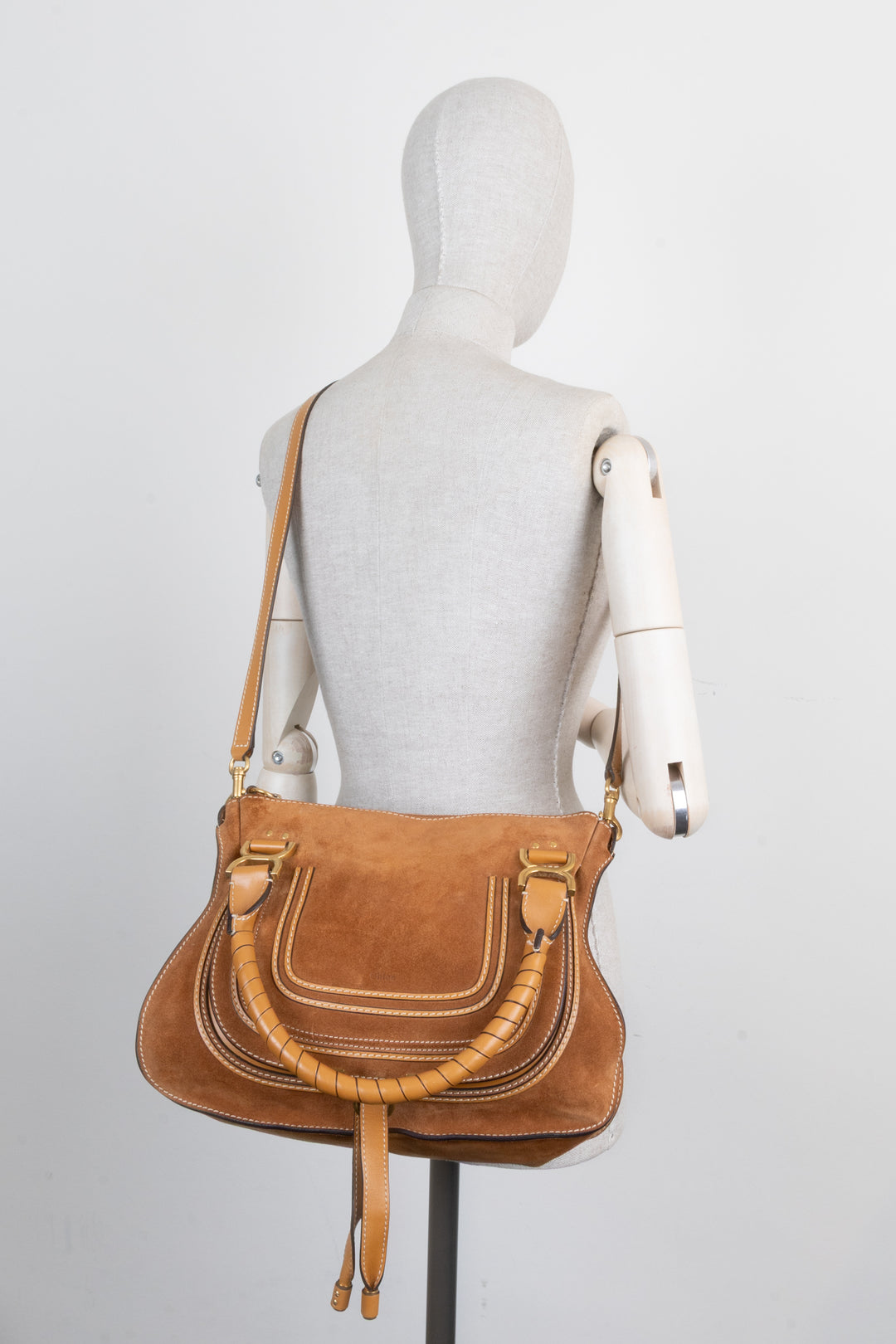CHLOÉ Marcie Bag Suede Brown