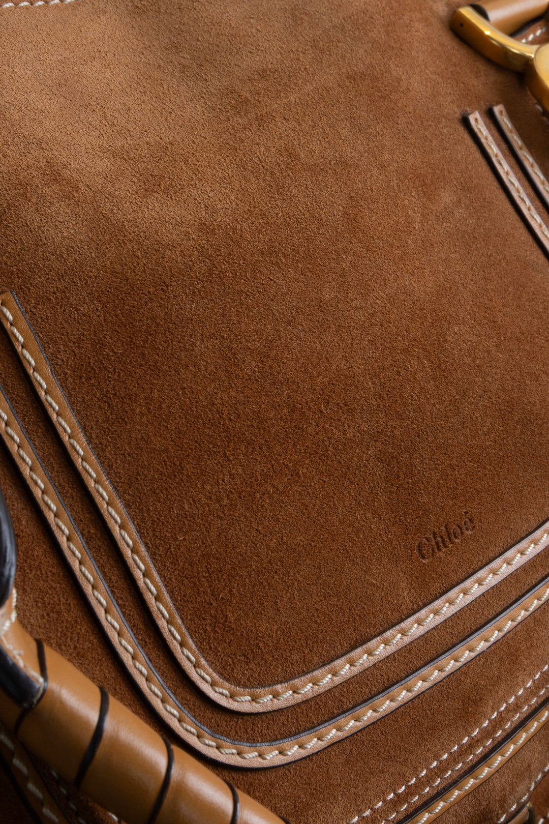 CHLOÉ Marcie Bag Suede Brown