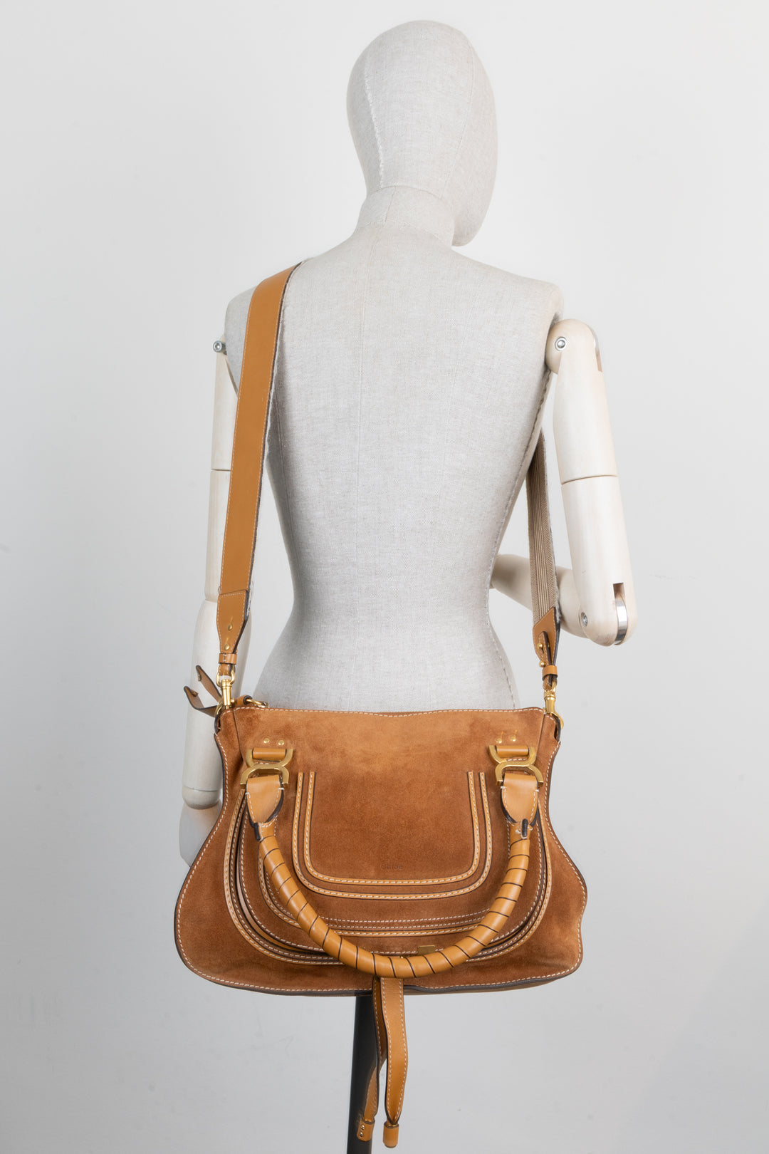 CHLOÉ Marcie Bag Suede Brown