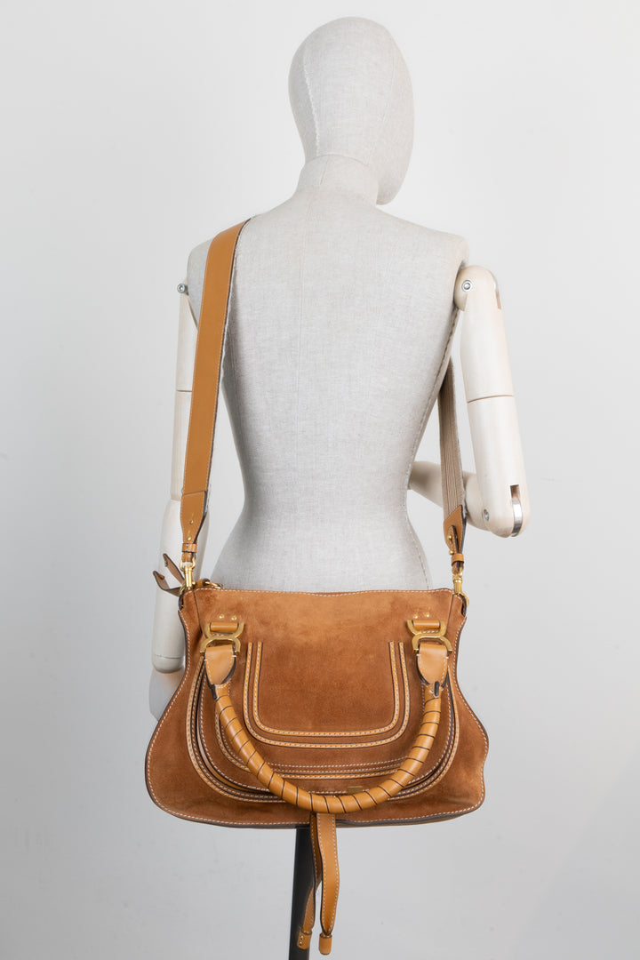 CHLOÉ Marcie Bag Suede Brown
