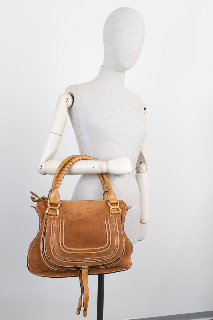 CHLOÉ Marcie Bag Suede Brown